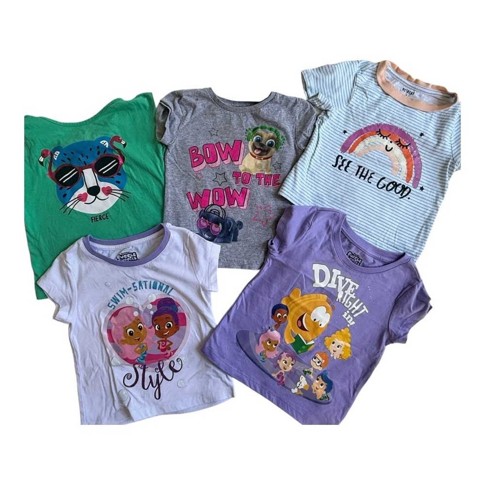 Nickelodeon Green and Gray Tees with Playful Designs